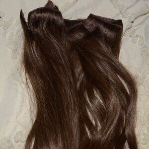 100% Human Hair Extensions - Medium Brown